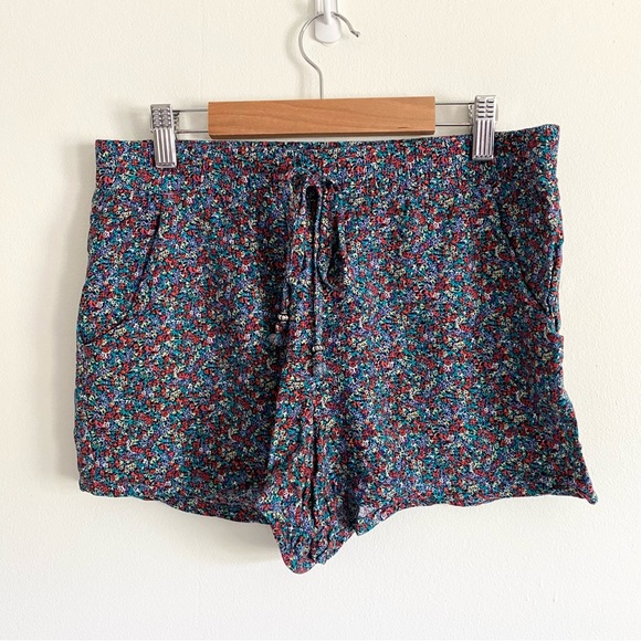 BeBop Floral Drawstring High Waist Shorts - Picture 1 of 4